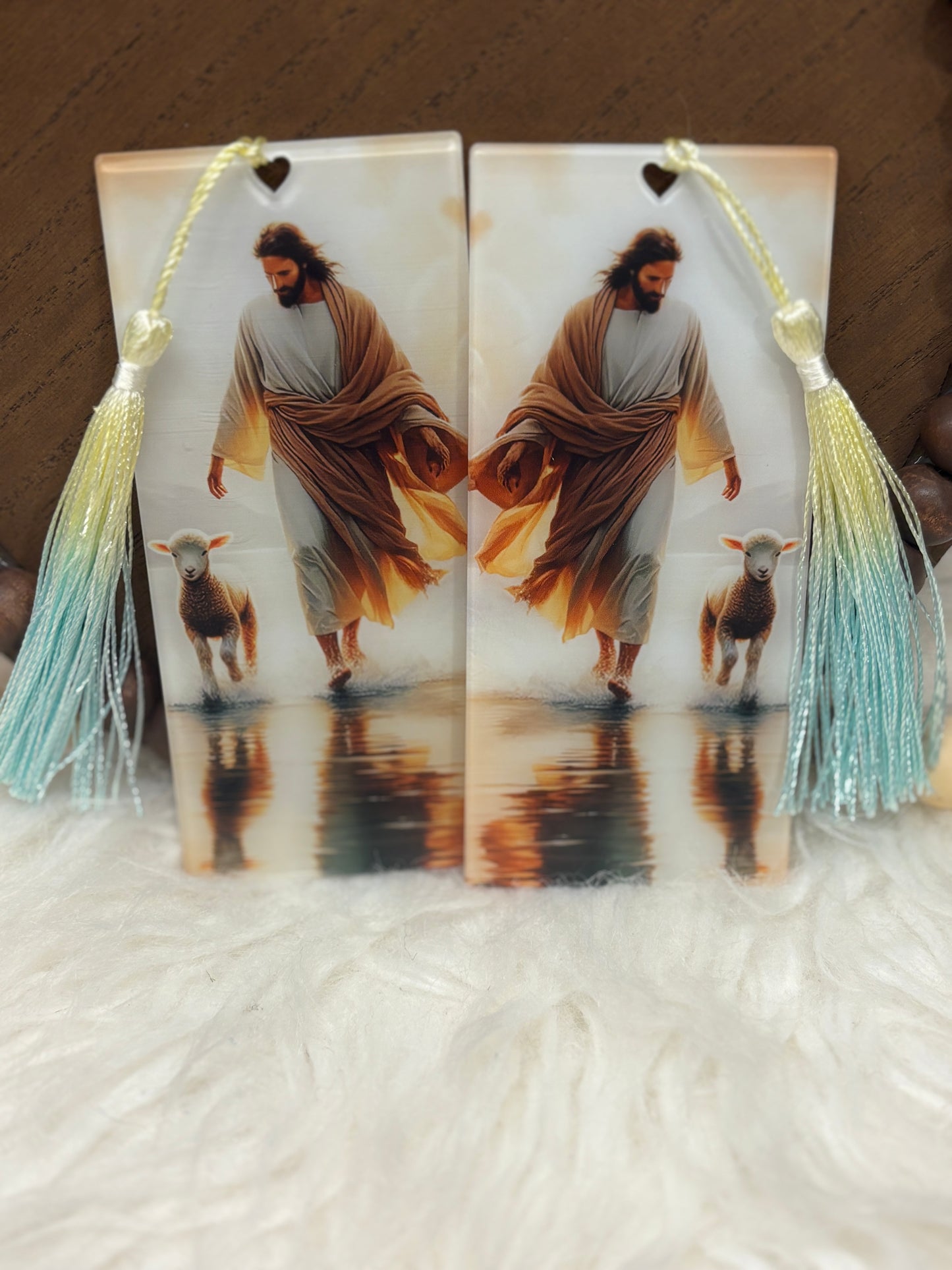 Jesus and the Lamb Acrylic Bookmark
