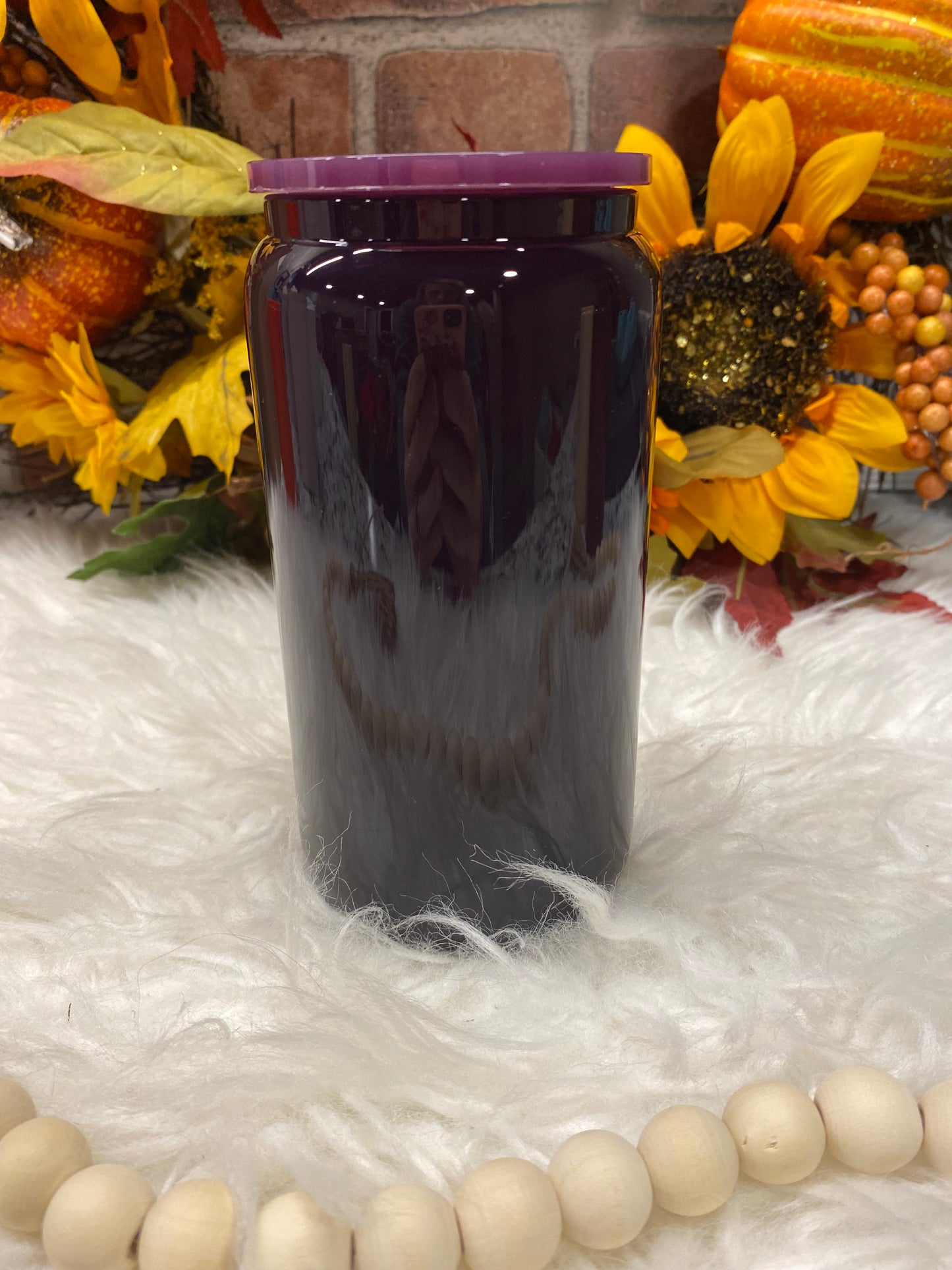 16oz Plum Glass Can Sublimation or UVDTF