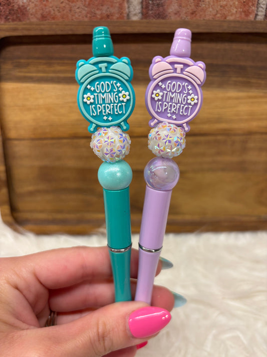 Gods Timing silicone beaded ballpoint ink pen