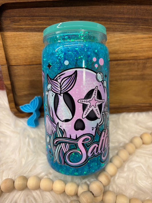 Salty Skull Mermaid Snow Globe Cup