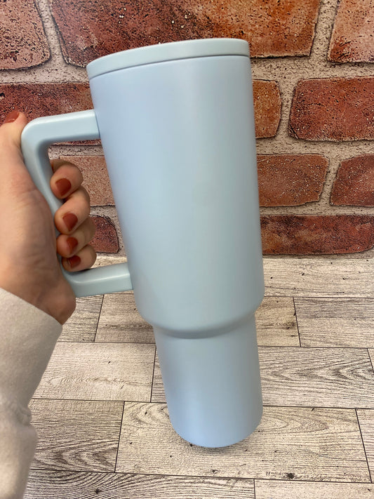 Powder Blue, Custom 40oz Tumbler Sublimation or UVDTF