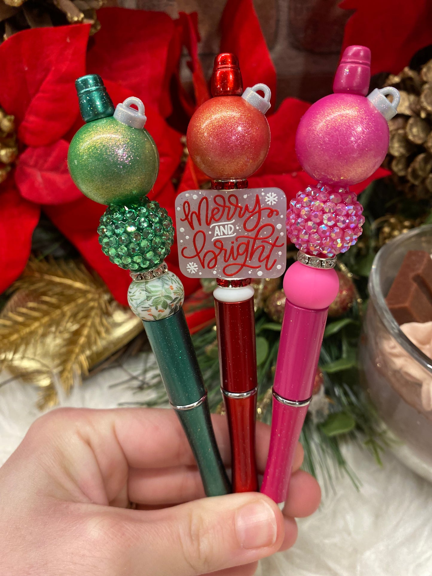 3D Christmas Ornaments silicone beaded ink pen