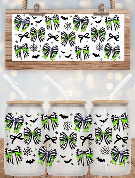 Beetle Bows Tumbler or Glass Can UV DTF wrap - MUST BUY CUP