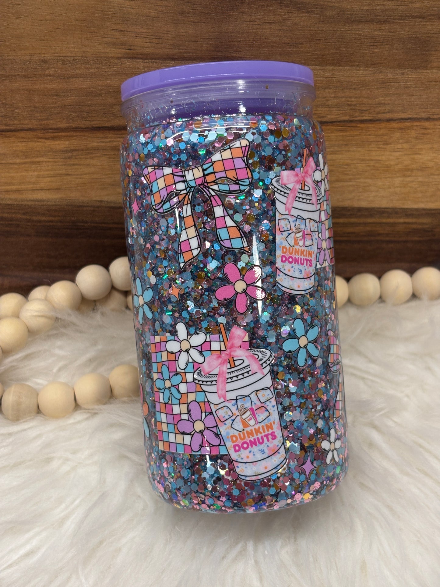 Iced Dunkie Lover Snowglobe Cup Summer Nights Glitter