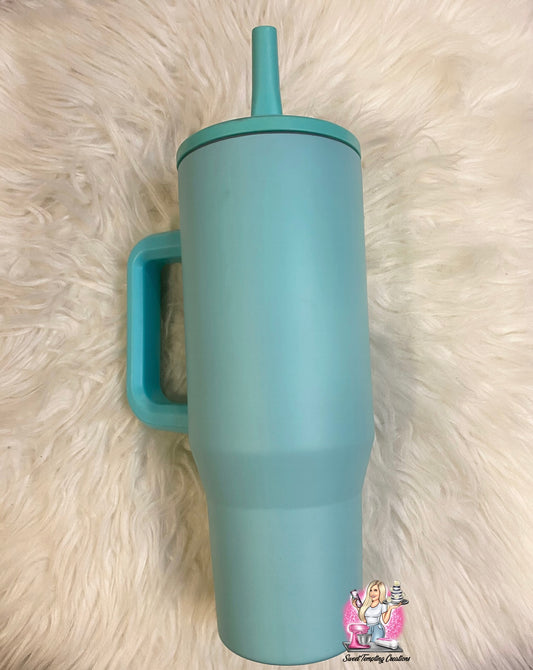 Turquoise, Custom 40oz Sipper Tumbler UVDTF or Sublimation