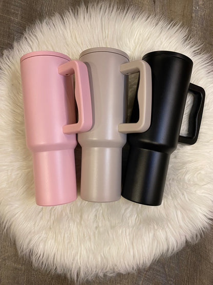 Black, Custom 40oz Tumbler Sublimation or UVDTF