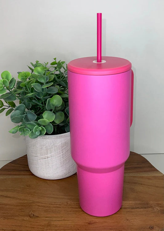 Flamingo Pink, Custom 40oz Tumbler Sublimation or UVDTF