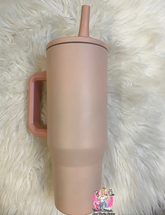 Peachy Pink, Custom 40oz Sipper Tumbler UVDTF or Sublimation