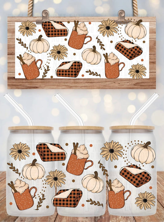 Cozy Fall Vibes Tumbler or Glass Can UV DTF wrap - MUST BUY CUP