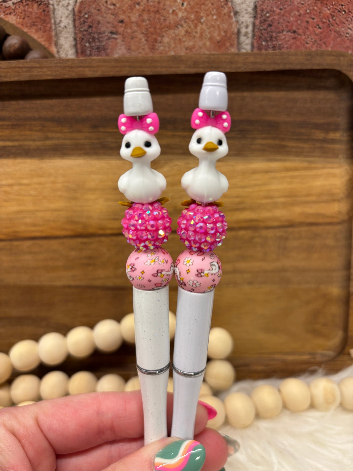 3D Gia the Goose silicone beaded ballpoint ink pen