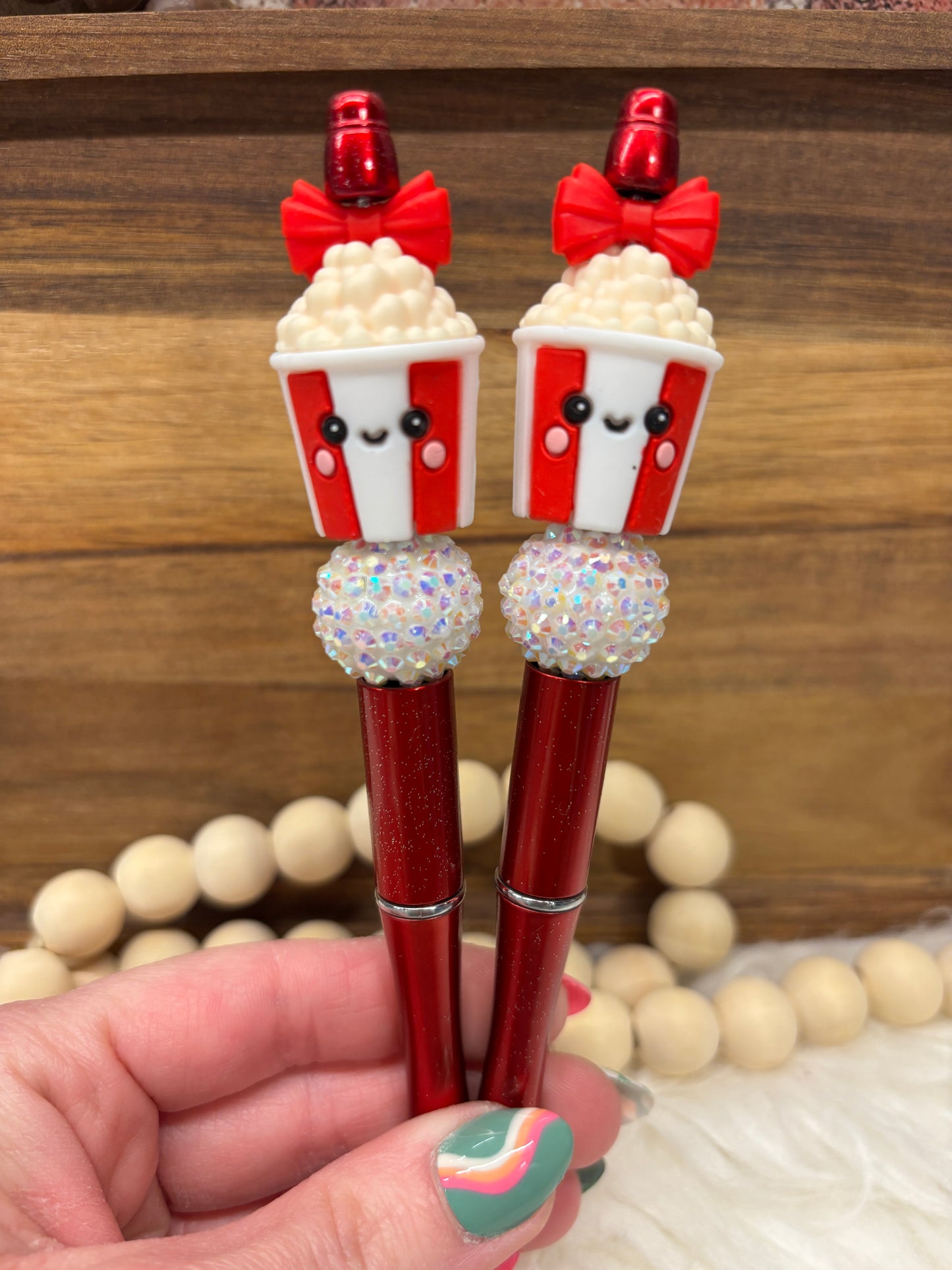 3D Popcorn silicone beaded ballpoint ink pen