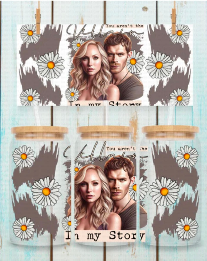 Klaus & Caroline Tumbler or Glass Can UV DTF wrap