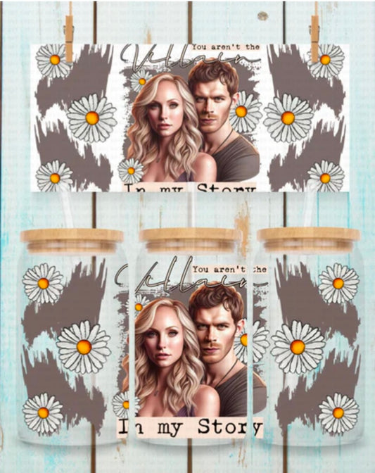 Klaus & Caroline Tumbler or Glass Can UV DTF wrap