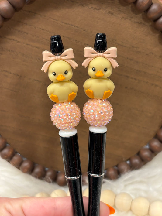 Dixie the Duck silicone beaded ballpoint ink pen
