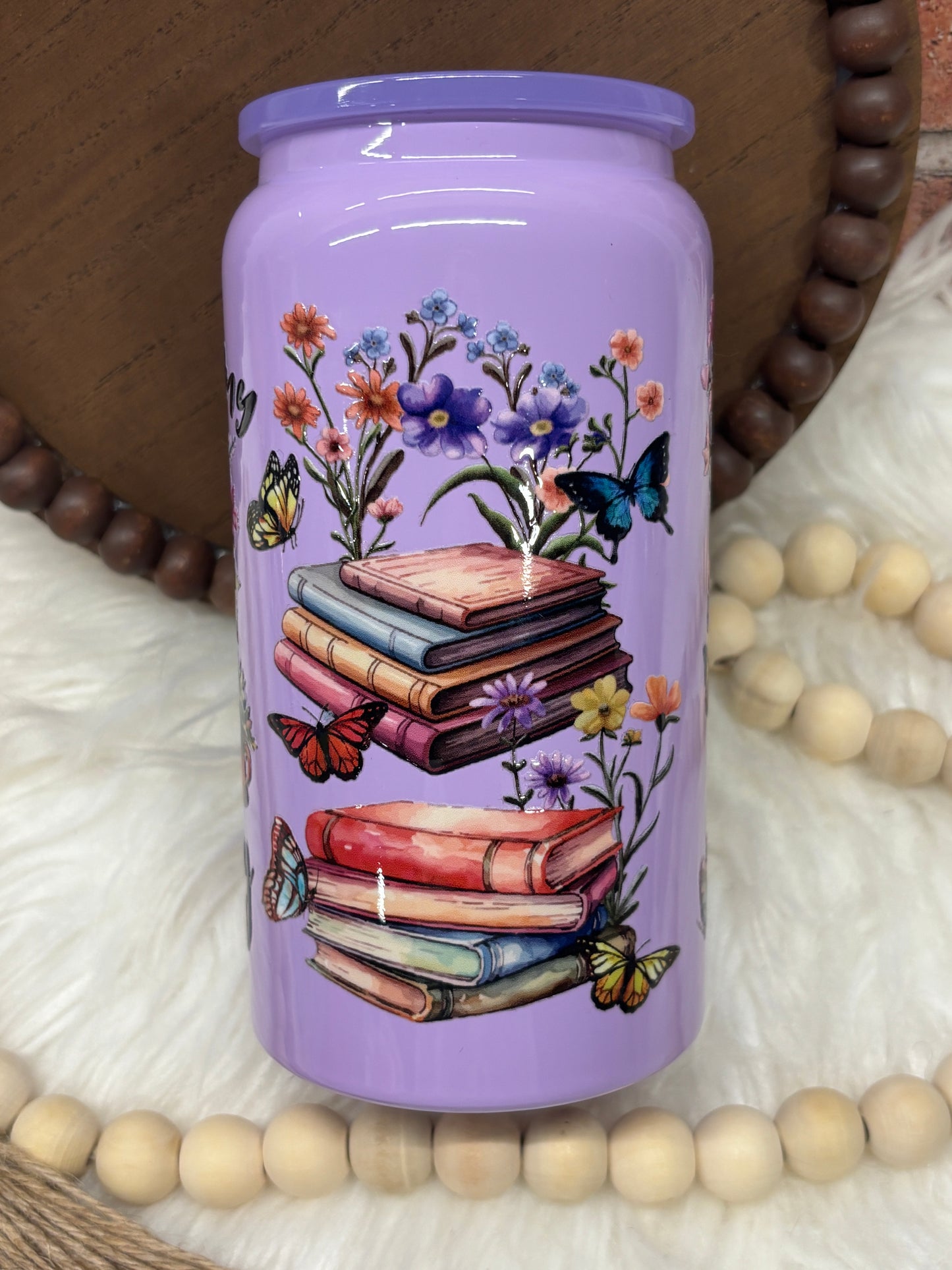 Reading is my Therapy, Lavender, 16oz Stainless Steel Cup
