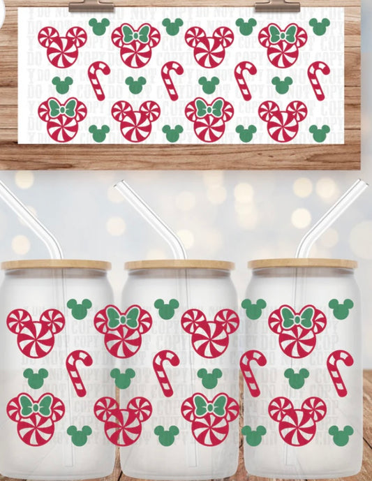 Magical Peppermint Tumbler or Glass Can UV DTF wrap - MUST BUY CUP