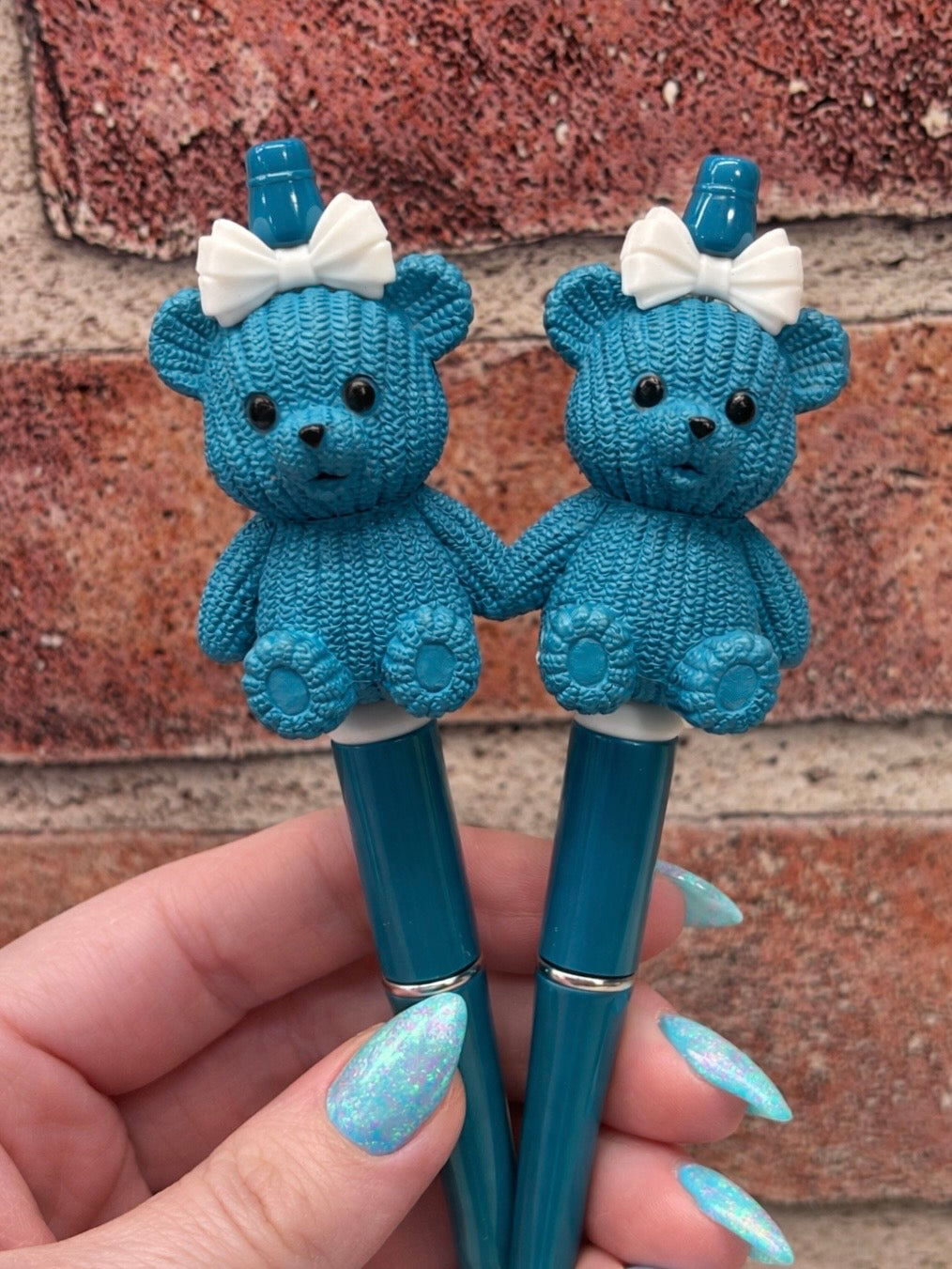 3D Teddy Bears Clay silicone beaded ballpoint ink pen