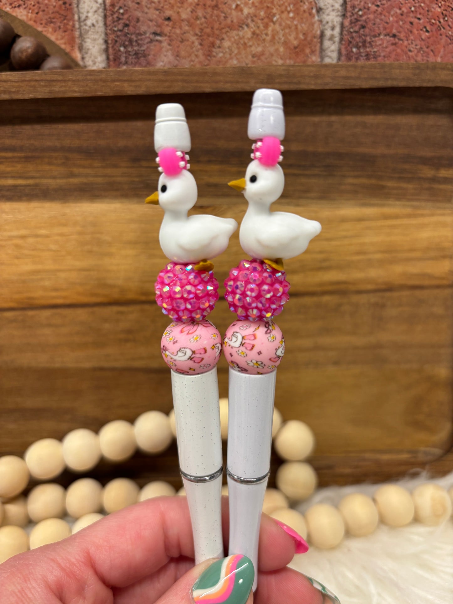 3D Gia the Goose silicone beaded ballpoint ink pen