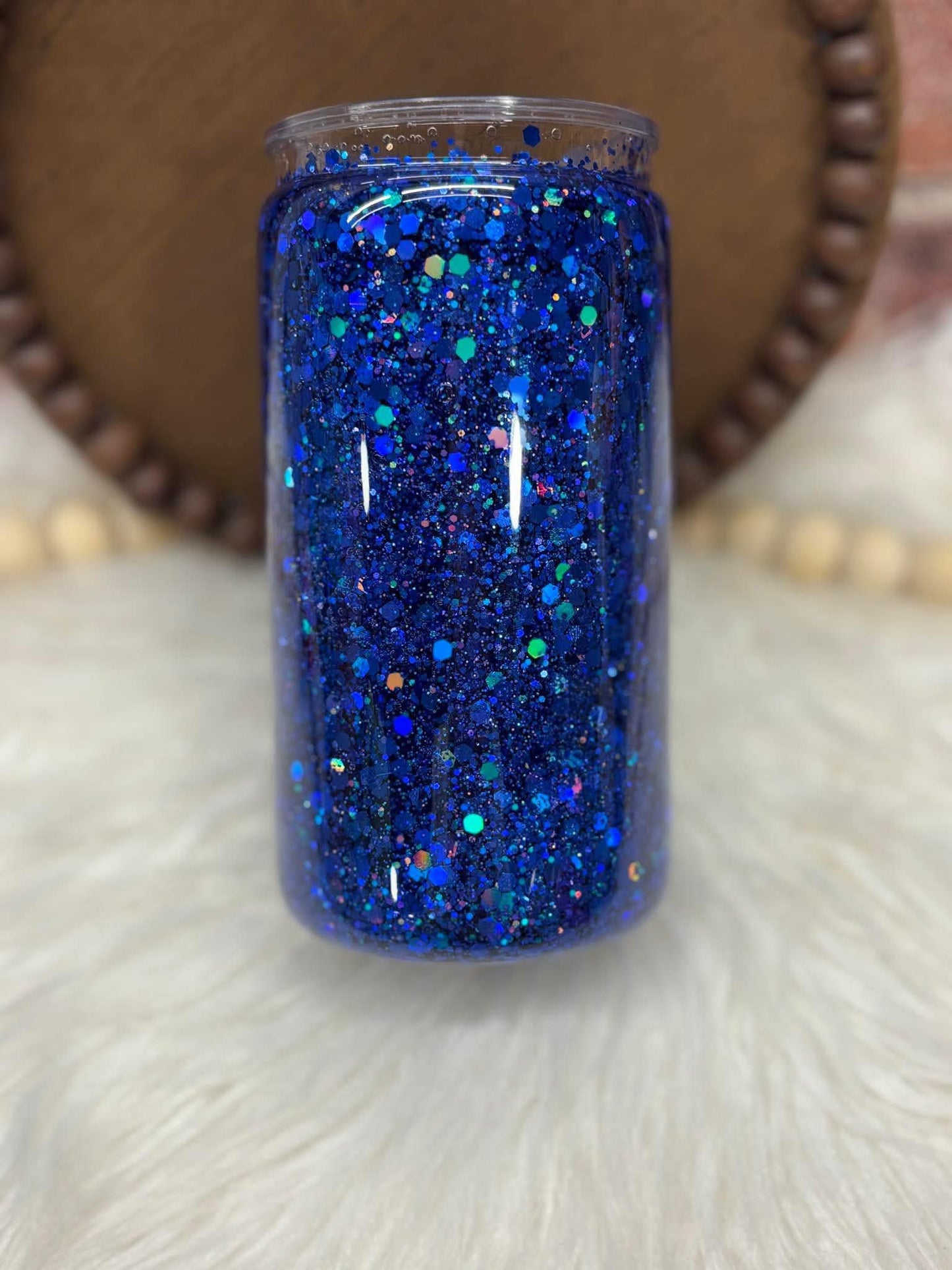 Customize Merry & Bright Glitter Snowglobe Cup