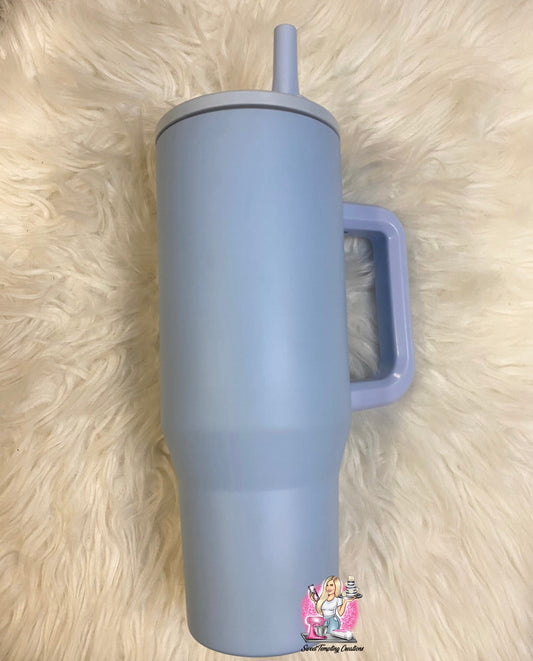 Light Blue, Custom 40oz Sipper Tumbler UVDTF or Sublimation