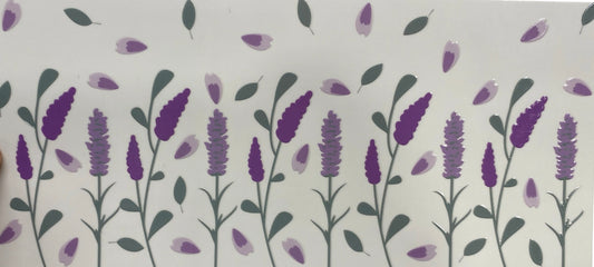 Purple Flowers Tumbler or Glass Can UV DTF wrap