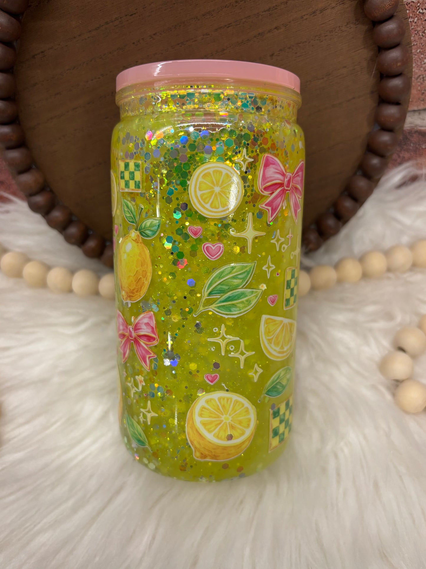 Lemon and Bows Snowglobe Cup