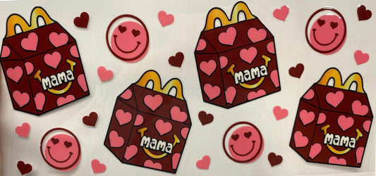 Mama Happy Meal Tumbler or Glass Can UV DTF wrap - MUST BUY CUP