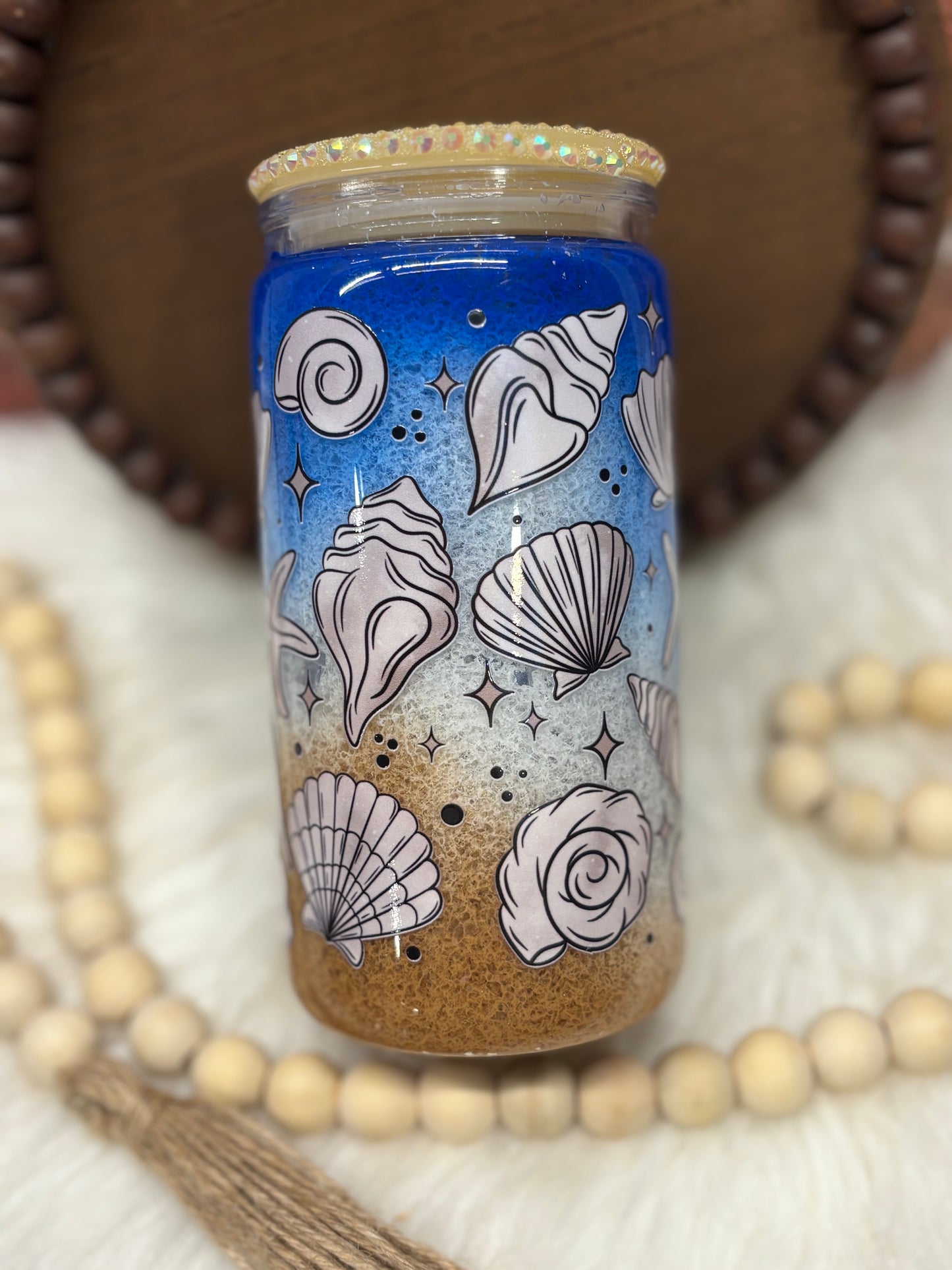 Salty Beach Seashells Snowglobe Cup
