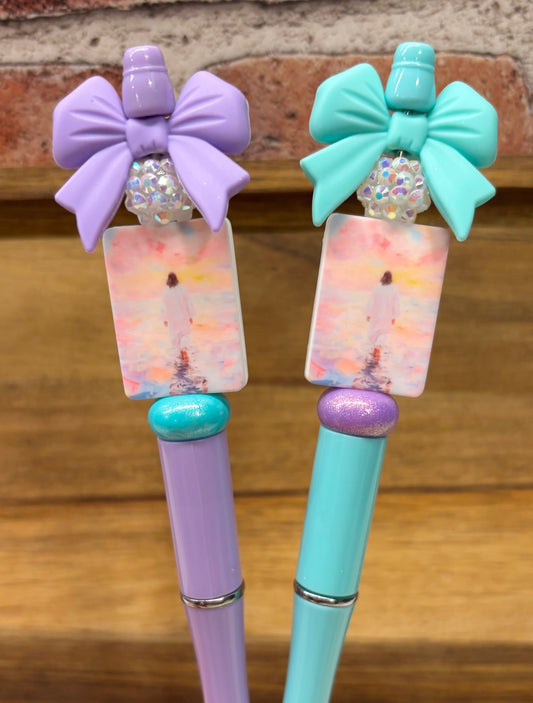 Jesus Walking on Water silicone beaded ballpoint ink pen