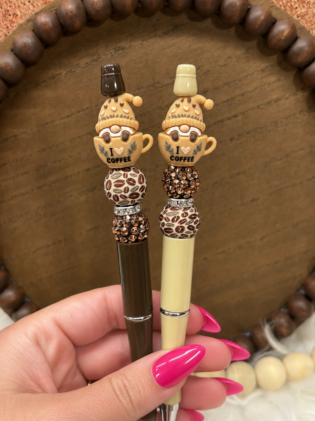 3D Coffee Gnome silicone beaded ballpoint ink pen (Copy)