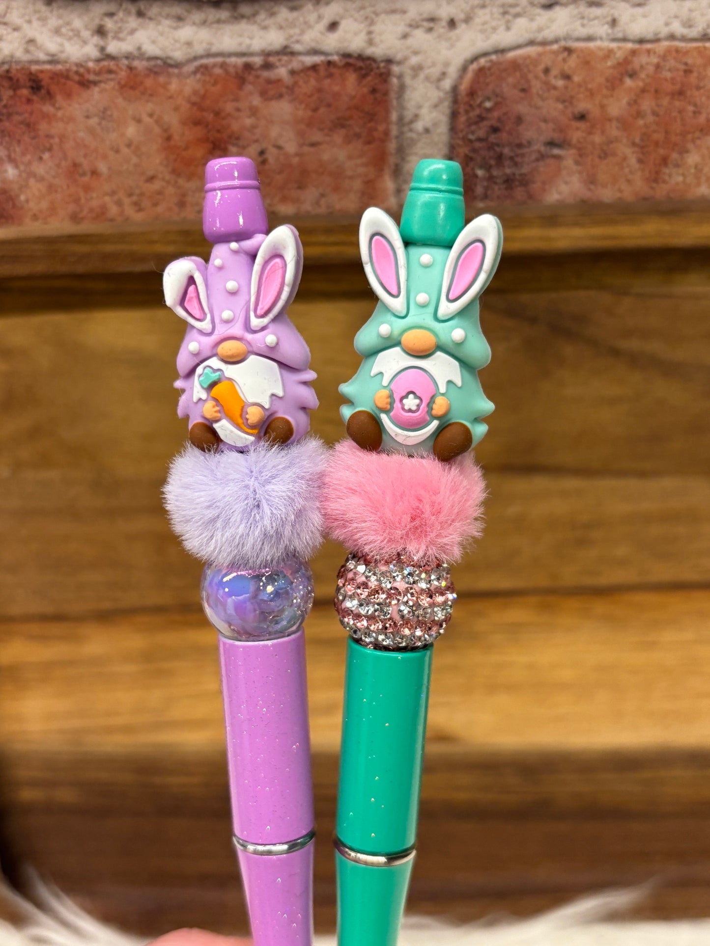 3D Easter Gnome silicone beaded ballpoint ink pen