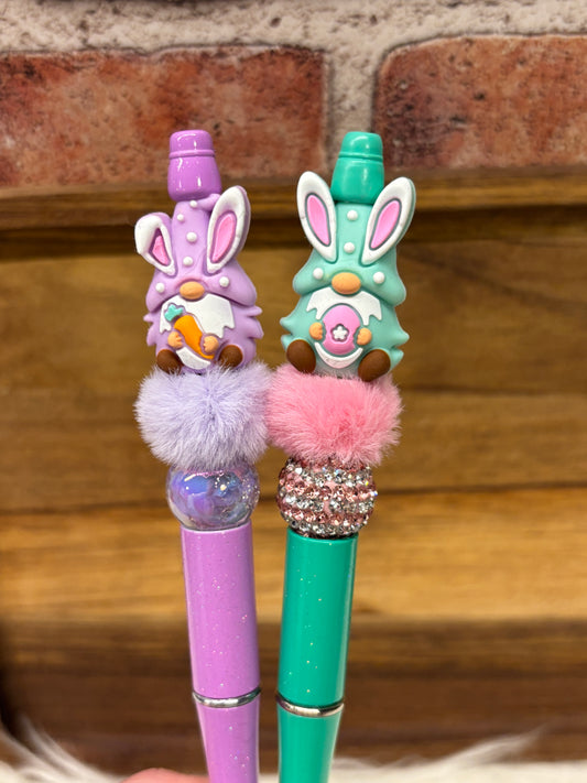 3D Easter Gnome silicone beaded ballpoint ink pen