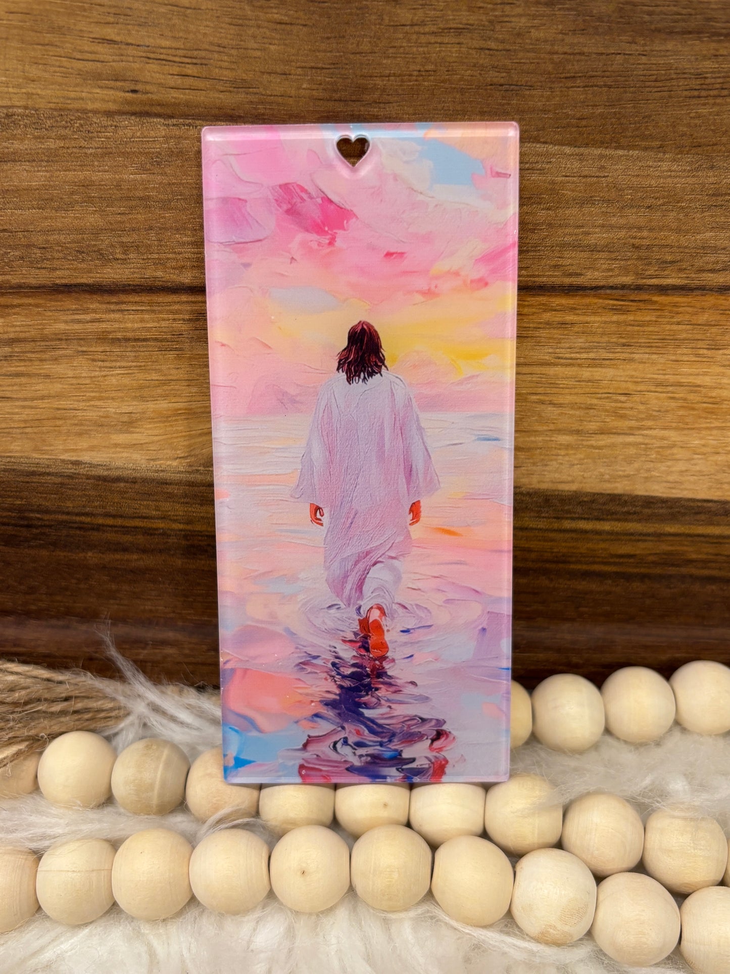 Pastel Jesus Walking on Water Acrylic Bookmark