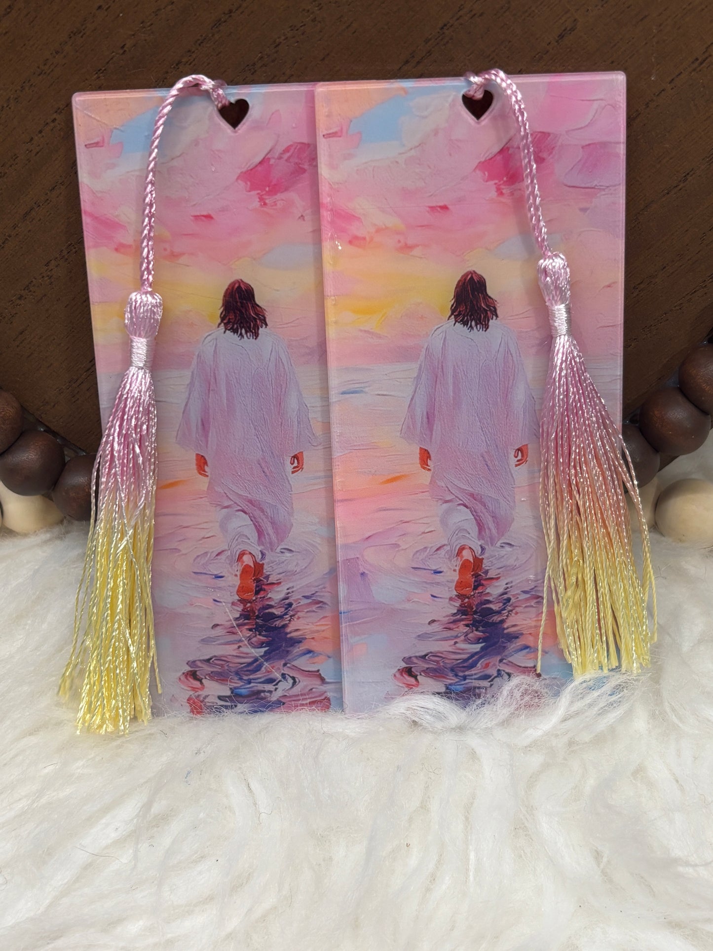 Pastel Jesus Walking on Water Acrylic Bookmark