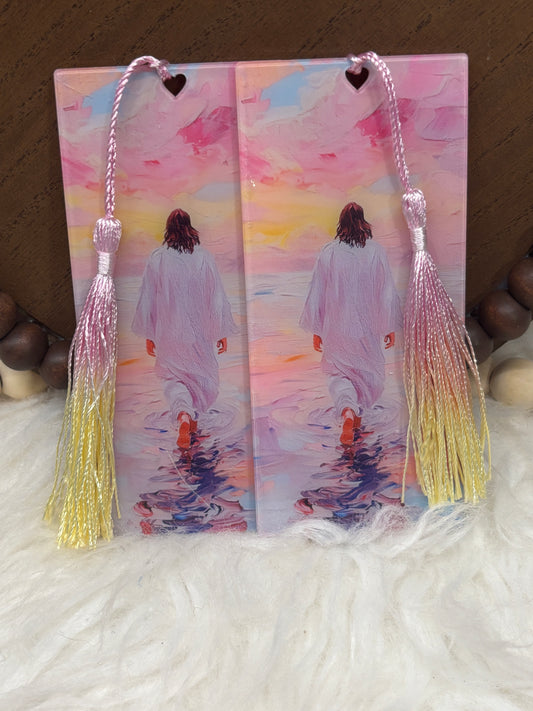 Pastel Jesus Walking on Water Acrylic Bookmark