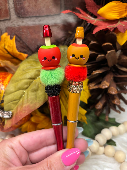 3D Caramel Candy Apple silicone beaded ink pen