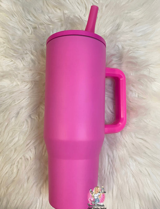 Hot Pink, Custom 40oz Sipper Tumbler UVDTF or Sublimation