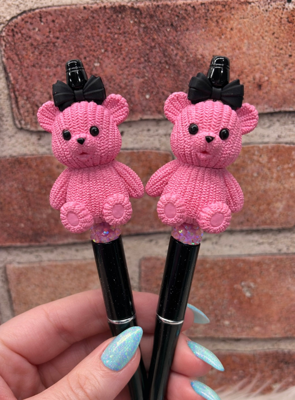 3D Teddy Bears Clay silicone beaded ballpoint ink pen