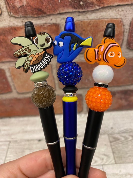 Finding Nemo Dory silicone beaded ballpoint ink pen