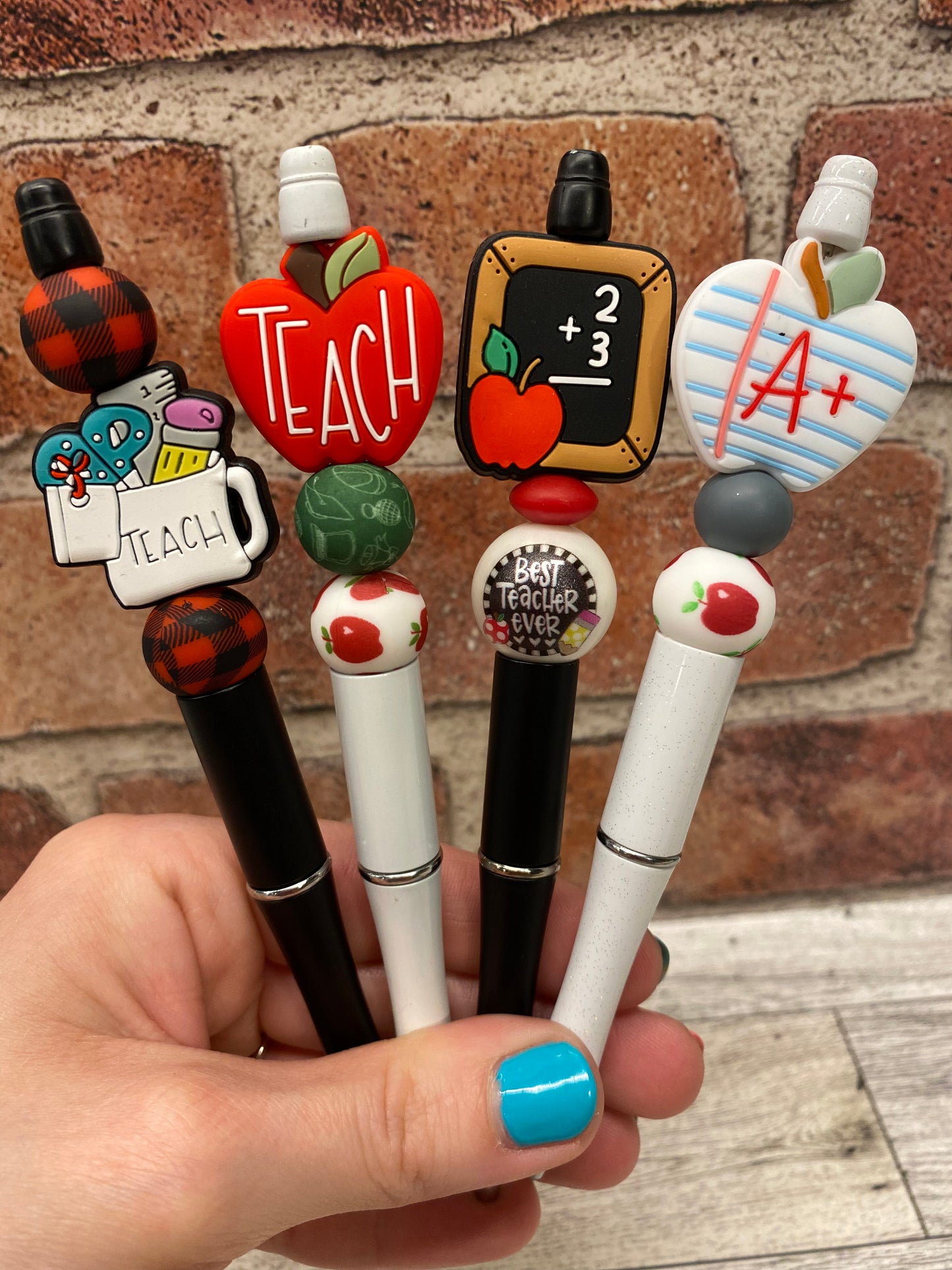 Teacher School silicone beaded ballpoint ink pen