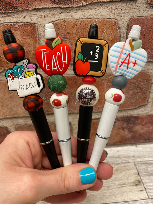 Teacher School silicone beaded ballpoint ink pen