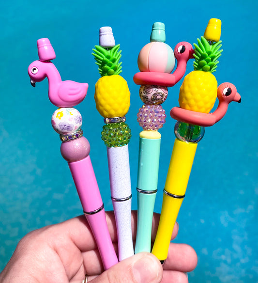 3D Summer Time silicone beaded ink pen