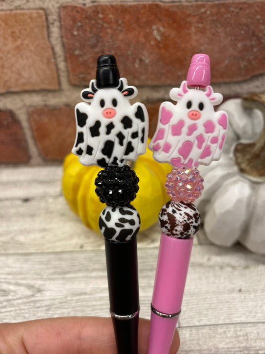 Cow Ghost silicone beaded ballpoint ink pen