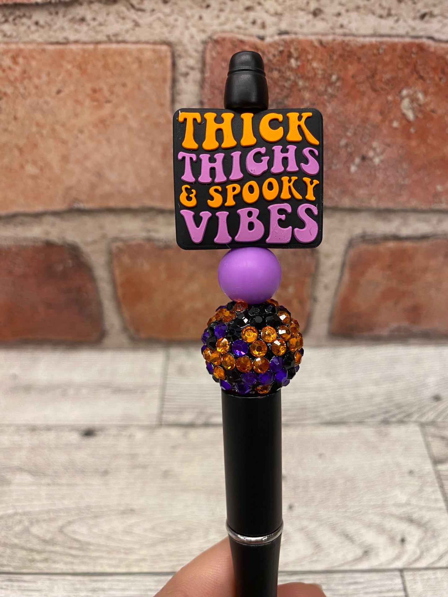 Spooky Vibes Thick Thighs silicone beaded ballpoint ink pen