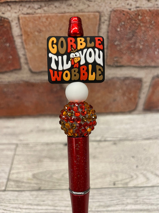 Gobble Wobble silicone beaded ballpoint ink pen