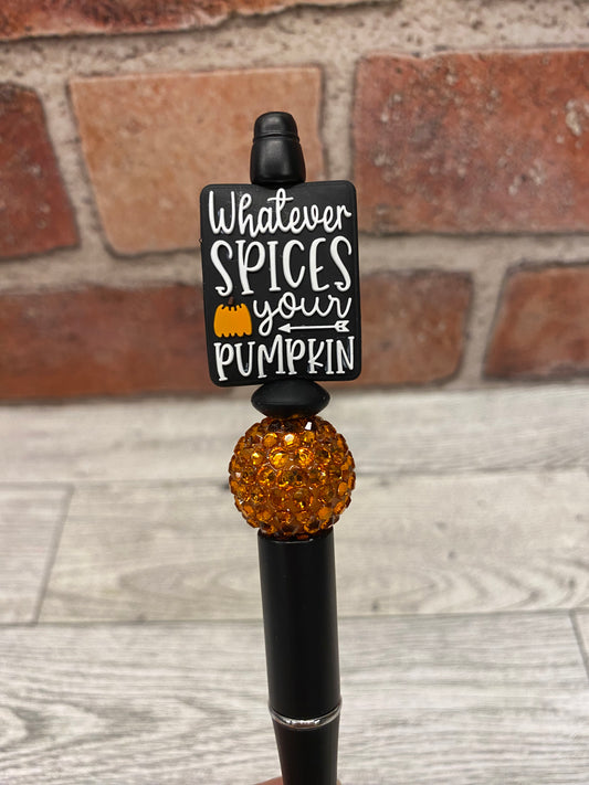 Spices your Pumpkin silicone beaded ballpoint ink pen