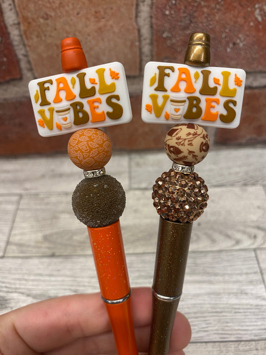 Fall Vibes silicone beaded ballpoint ink pen