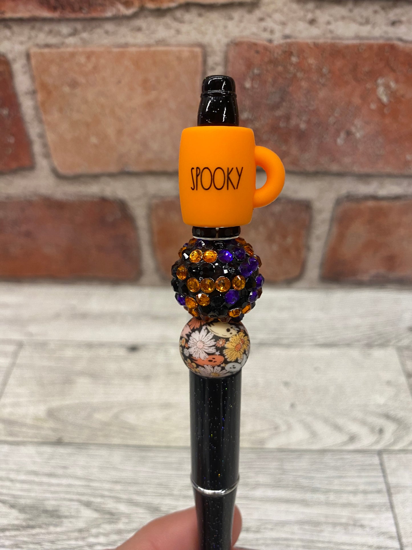 Spooky Mug silicone beaded ballpoint ink pen