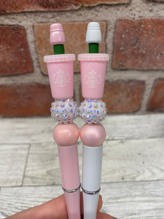 Pink Drink silicone beaded ballpoint ink pen