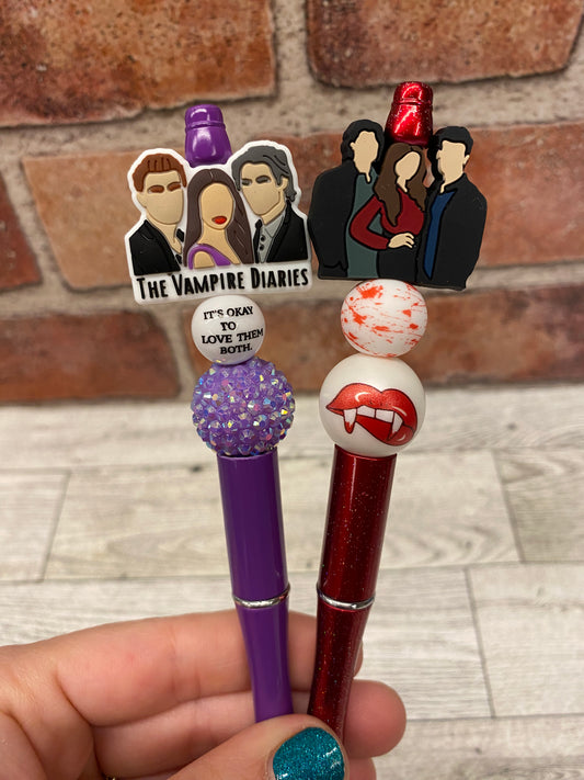 Vampire silicone beaded ballpoint ink pen